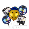 Globos de lámina llenos individuales 5pcs Crown globo feliz cumpleaños 4 pcs globo de 18 pulgadas para la decoración de la fiesta de baby shower